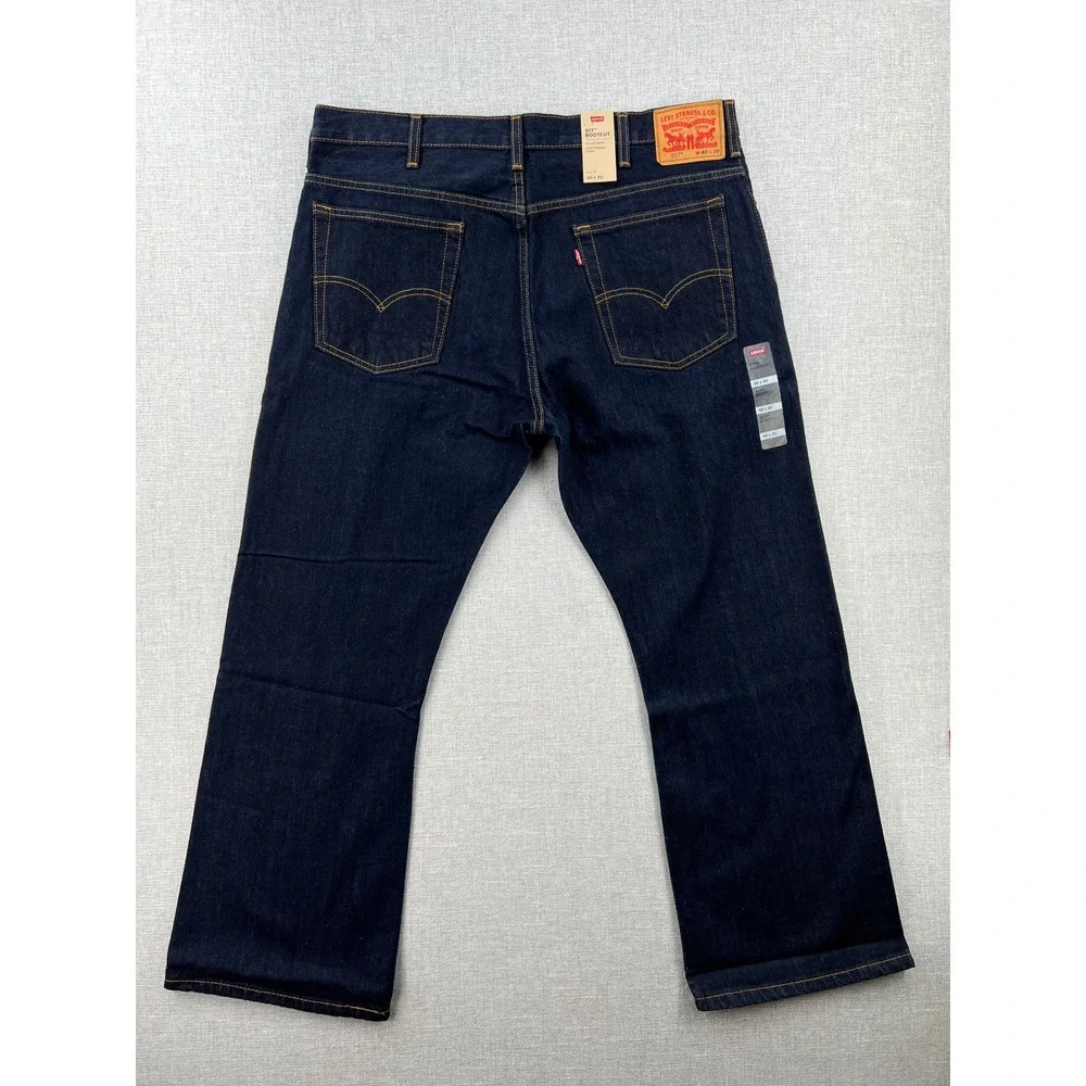 NEW Levis 517 Bootcut Jeans Mens 40x30 Dark Wash Indigo Blue Rigid Cotton Cowboy
